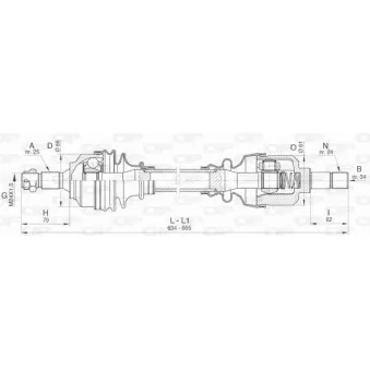 Arbre de transmission avant gauche OPEN PARTS