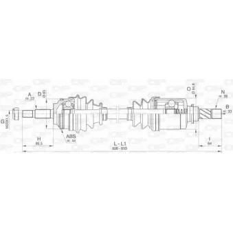 Arbre de transmission avant gauche OPEN PARTS DRS6437.00