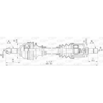 Arbre de transmission avant gauche OPEN PARTS DRS6438.00