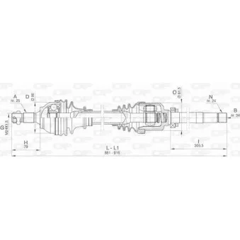 Arbre de transmission avant droit OPEN PARTS DRS6439.00