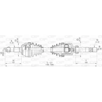 Arbre de transmission avant droit OPEN PARTS DRS6440.00