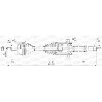 Arbre de transmission avant droit OPEN PARTS DRS6441.00