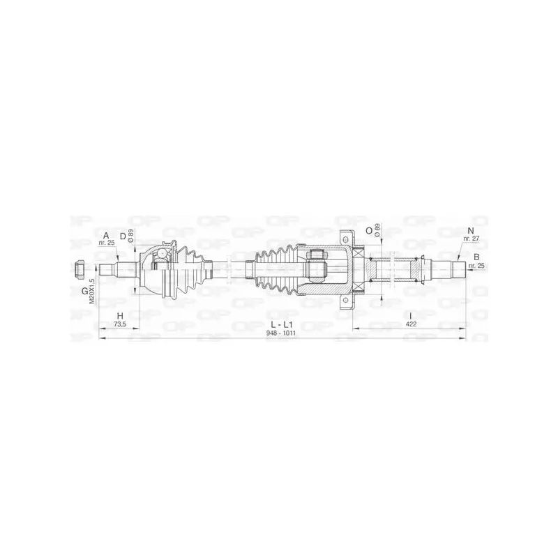 Arbre de transmission avant droit OPEN PARTS DRS6441.00