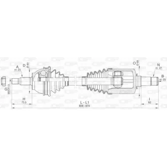 Arbre de transmission avant gauche OPEN PARTS DRS6442.00