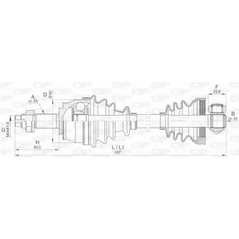 Arbre de transmission avant droit OPEN PARTS