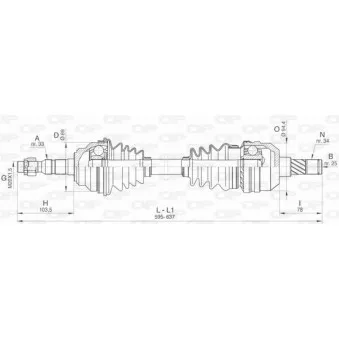 Arbre de transmission avant gauche OPEN PARTS DRS6446.00
