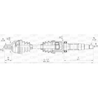 Arbre de transmission avant droit OPEN PARTS DRS6448.00