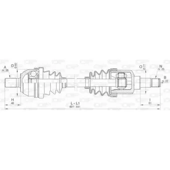 Arbre de transmission avant gauche OPEN PARTS DRS6449.00