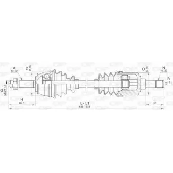 Arbre de transmission avant gauche OPEN PARTS DRS6451.00