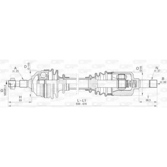 Arbre de transmission avant gauche OPEN PARTS DRS6452.00