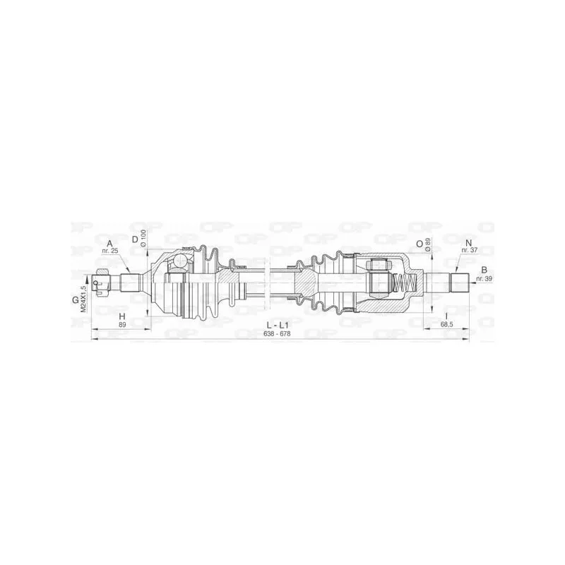 Arbre de transmission avant gauche OPEN PARTS DRS6452.00