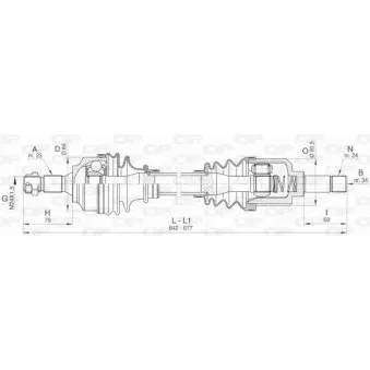 Arbre de transmission avant gauche OPEN PARTS DRS6454.00