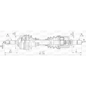 Arbre de transmission avant gauche OPEN PARTS DRS6455.00