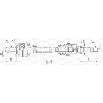 Arbre de transmission avant droit OPEN PARTS DRS6456.00