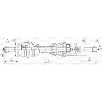 Arbre de transmission avant droit OPEN PARTS DRS6459.00
