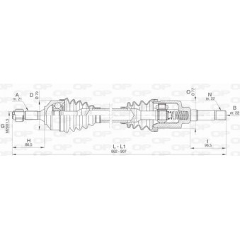 Arbre de transmission avant droit OPEN PARTS