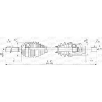 Arbre de transmission avant gauche OPEN PARTS DRS6462.00
