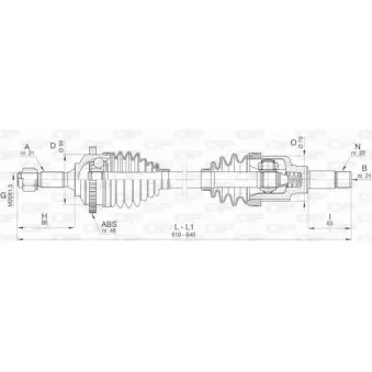 Arbre de transmission avant gauche OPEN PARTS DRS6464.00