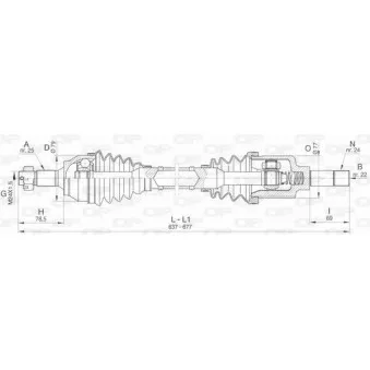 Arbre de transmission avant gauche OPEN PARTS DRS6467.00