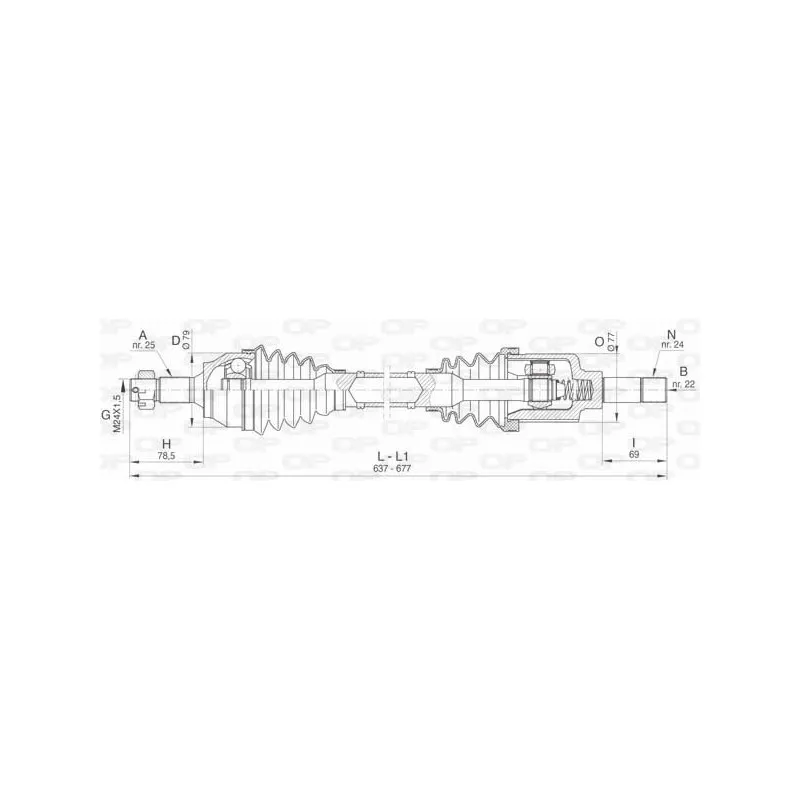 Arbre de transmission avant gauche OPEN PARTS DRS6467.00