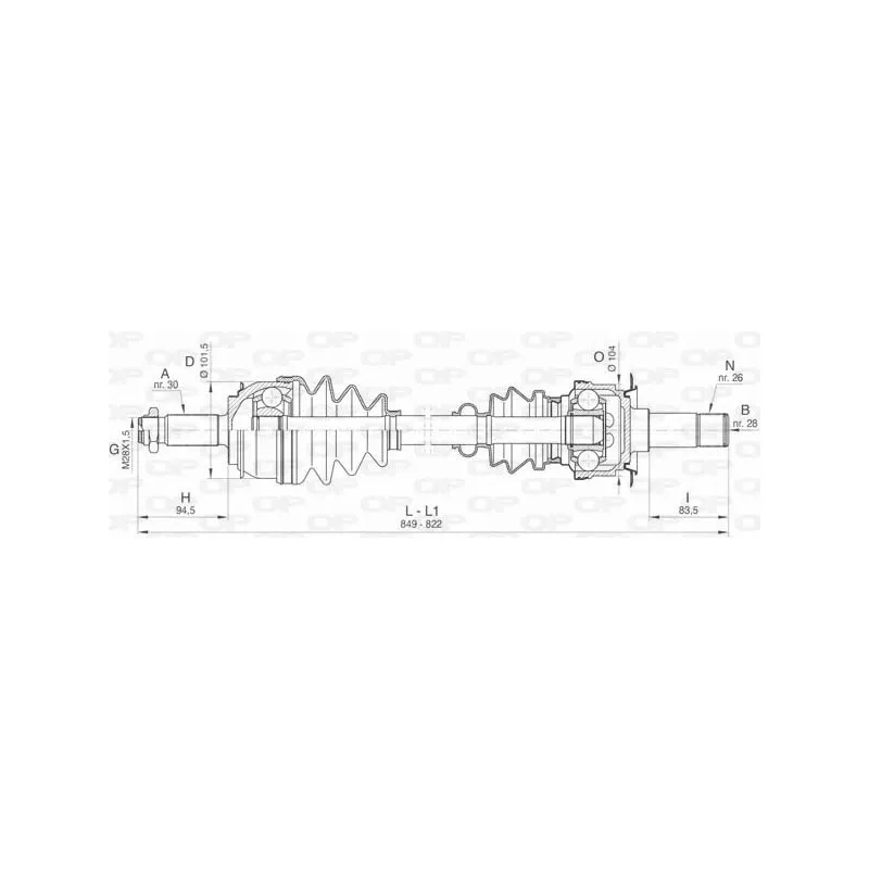 Arbre de transmission OPEN PARTS DRS6474.00