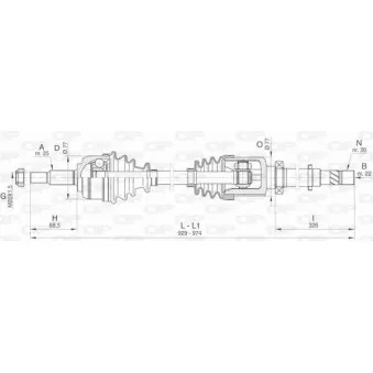 Arbre de transmission avant droit OPEN PARTS