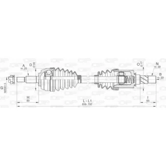 Arbre de transmission avant gauche OPEN PARTS