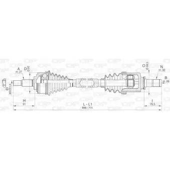Arbre de transmission avant droit OPEN PARTS DRS6482.00