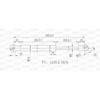 Vérin, vitre arrière OPEN PARTS GSR6015.00