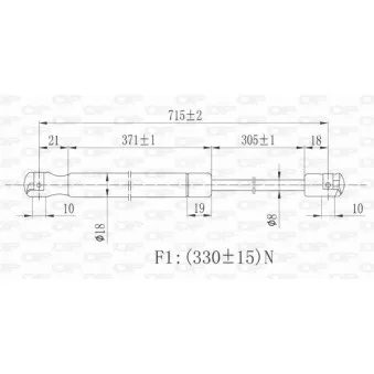 Vérin, capot-moteur OPEN PARTS GSR6052.00