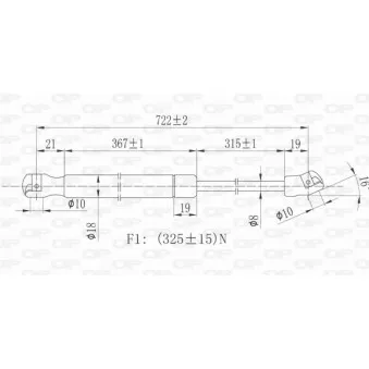 Vérin, capot-moteur OPEN PARTS GSR6064.00