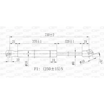 Vérin, capot-moteur OPEN PARTS GSR6075.00