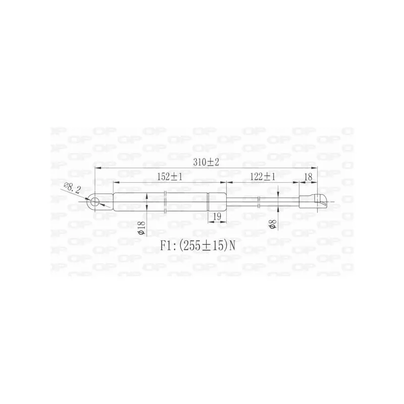 Vérin, vitre arrière OPEN PARTS GSR6119.00