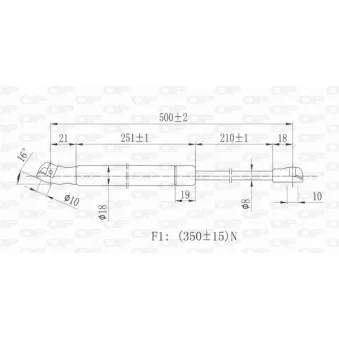 Vérin, capot-moteur OPEN PARTS GSR6155.00