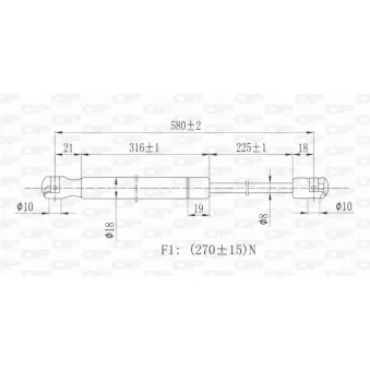 Vérin, capot-moteur OPEN PARTS GSR6158.00
