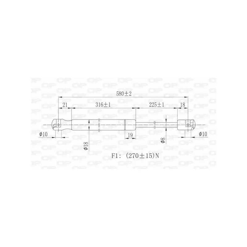 Vérin, capot-moteur OPEN PARTS GSR6158.00
