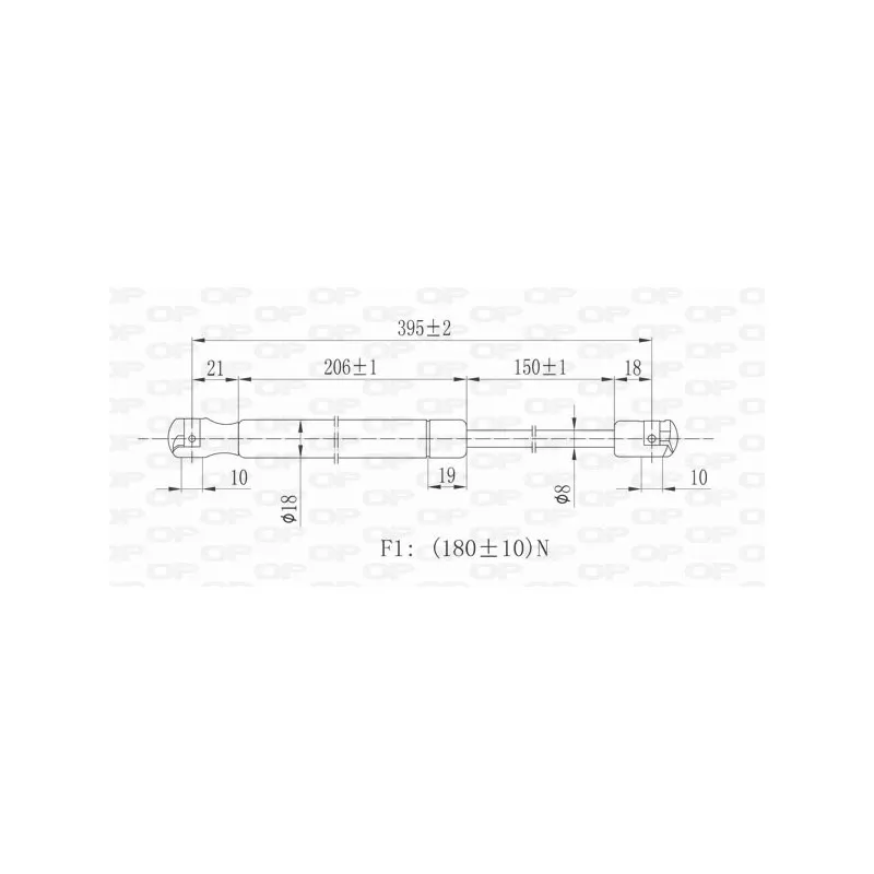 Vérin, vitre arrière OPEN PARTS GSR6184.00