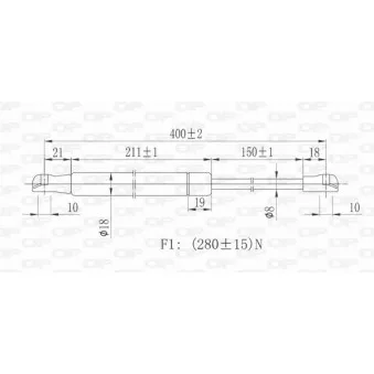 Vérin, capot-moteur OPEN PARTS GSR6186.00