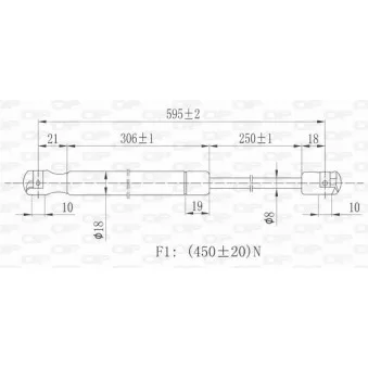 Vérin, capot-moteur OPEN PARTS GSR6205.00