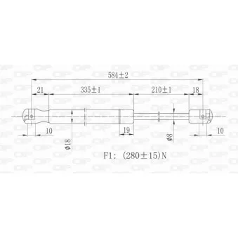 Vérin, capot-moteur avant droit OPEN PARTS GSR6207.01