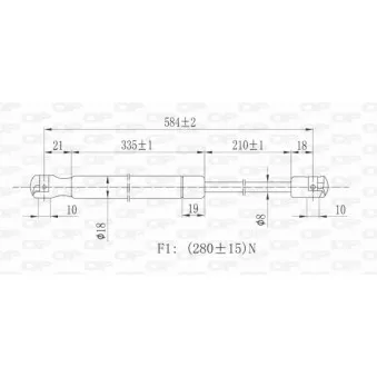 Vérin, capot-moteur avant gauche OPEN PARTS GSR6207.10