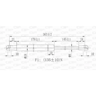 Vérin, vitre arrière OPEN PARTS GSR6339.00