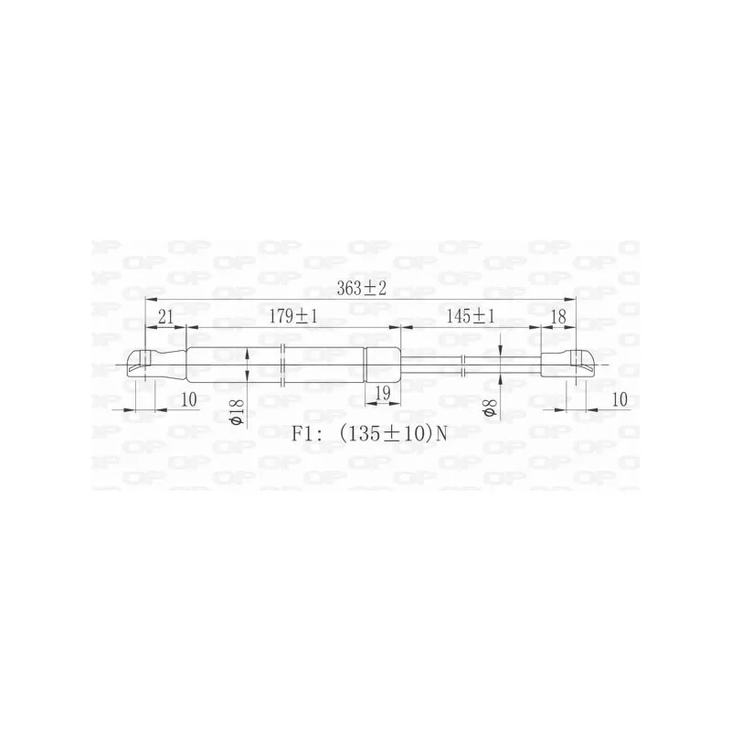 Vérin, vitre arrière OPEN PARTS GSR6339.00