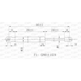 Vérin, capot-moteur OPEN PARTS GSR6357.00