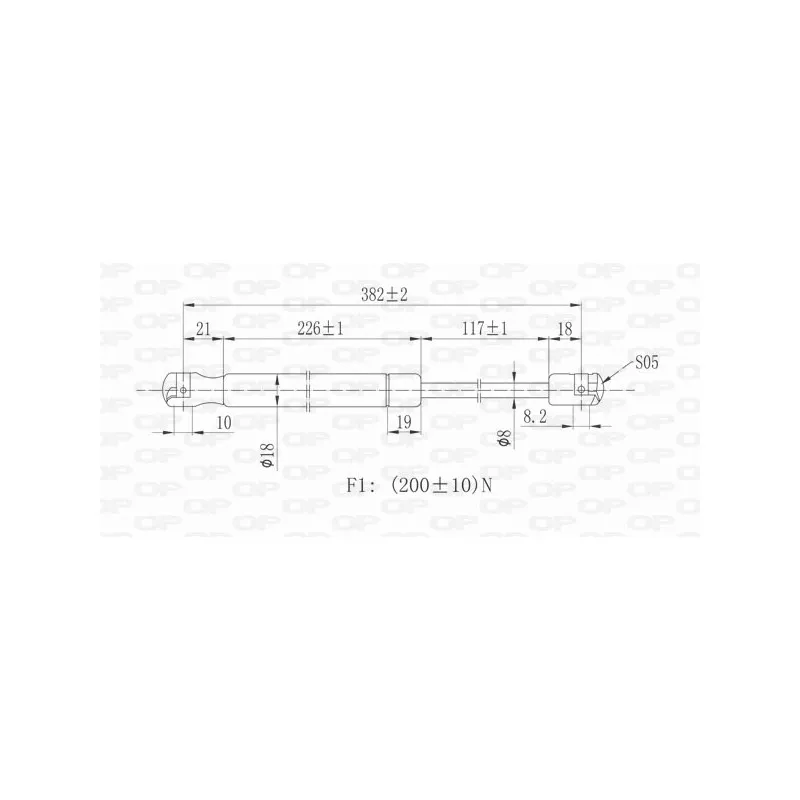 Vérin, vitre arrière OPEN PARTS GSR6363.00