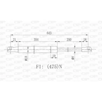 Vérin, capot-moteur OPEN PARTS GSR6428.00