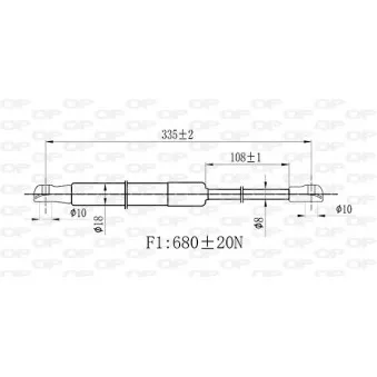 Vérin, capot-moteur OPEN PARTS GSR6448.00