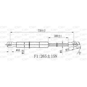 Vérin, capot-moteur avant droit OPEN PARTS GSR6463.01