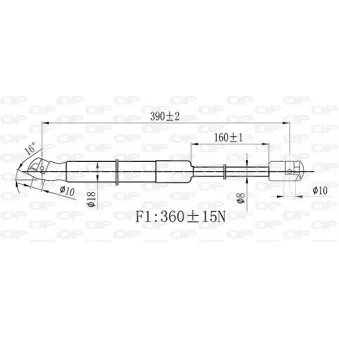 Vérin, capot-moteur OPEN PARTS GSR6467.00