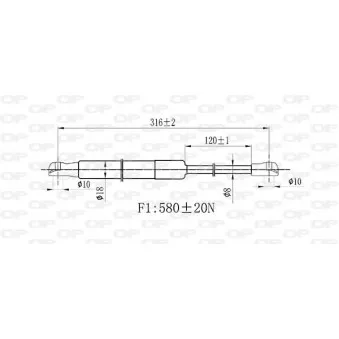 Vérin, capot-moteur OPEN PARTS GSR6521.00